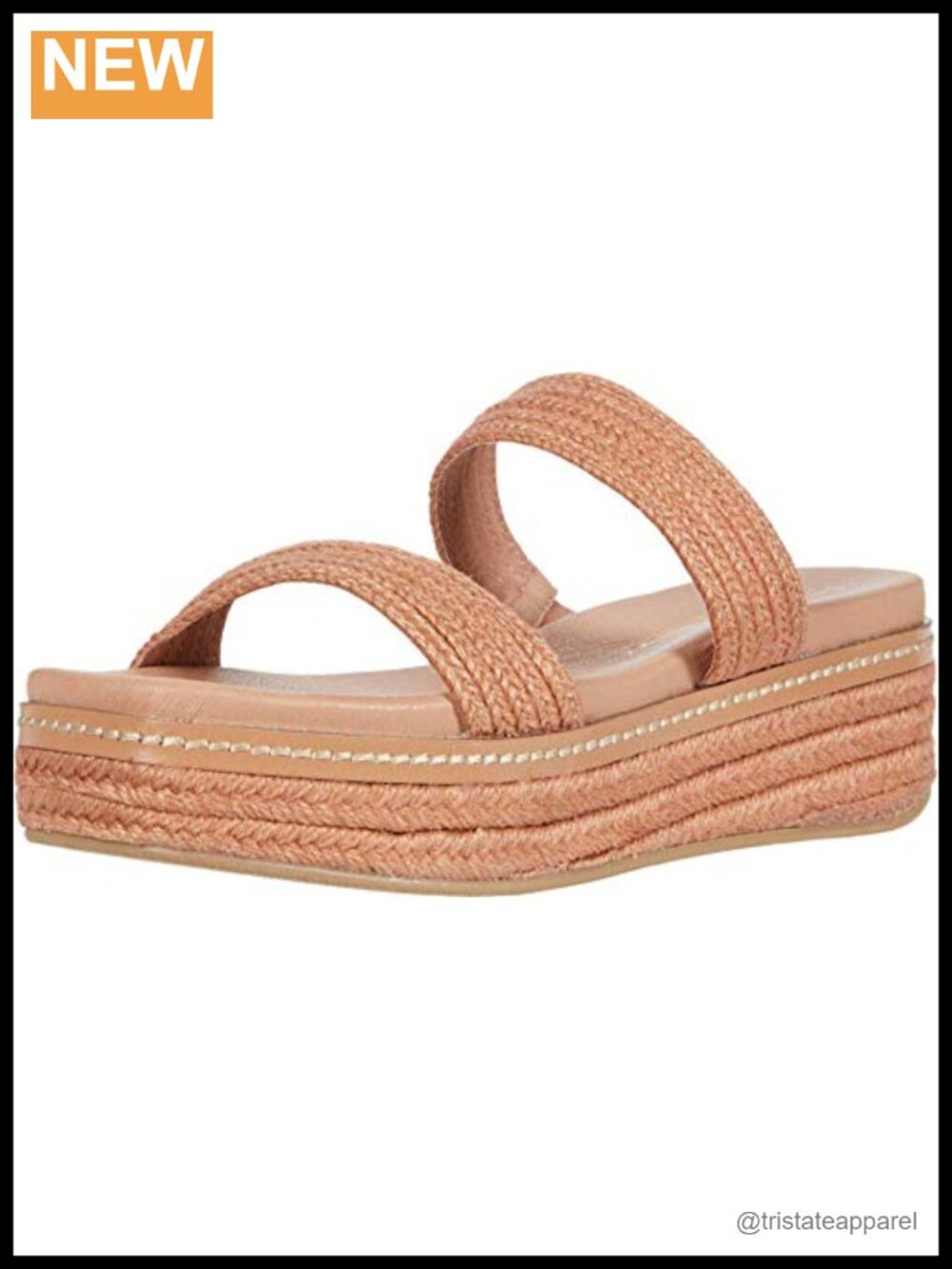 Platform Wedge Sandal Braided Textile Cushioned Slip On